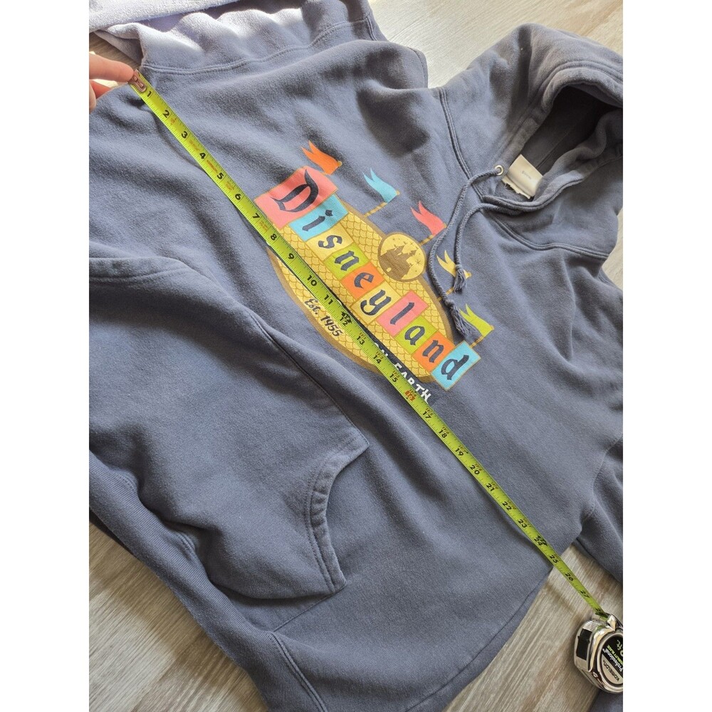 VTG Disneyland 50th Anniversary Resort Hoodie Blue Pullover Castle Adult L GUC - Picture 6 of 9